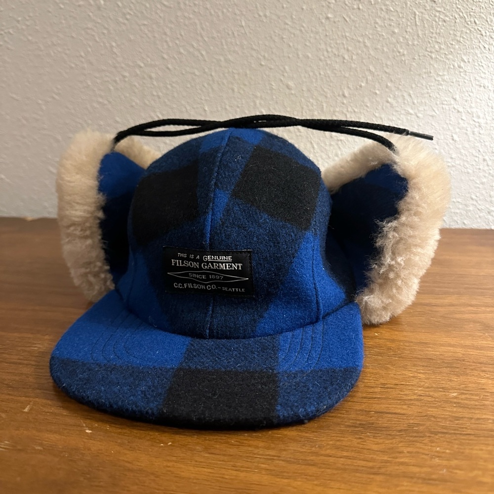 Filson Double Mackinaw Wool Cap, Cobalt Blue, size Large